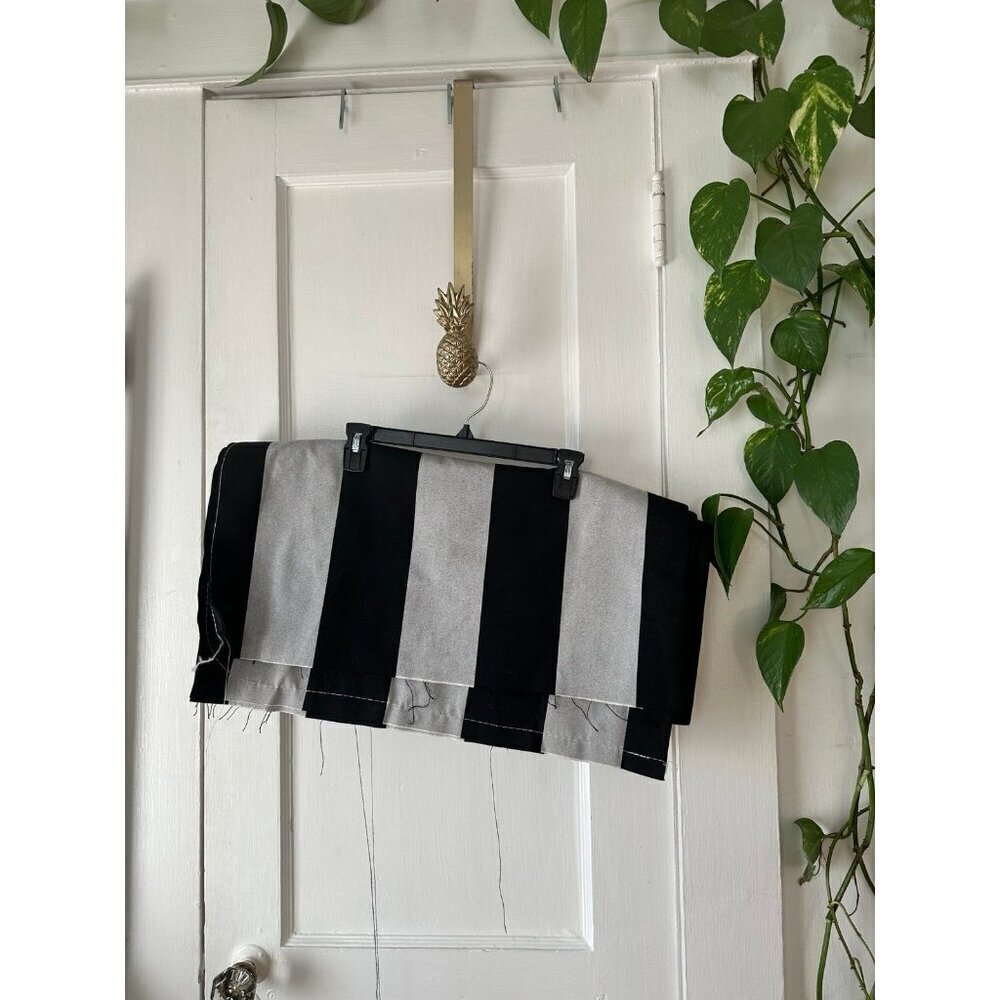 Black and white striped large tablecloth